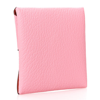 Hermes Chevre Mysore Verso Bastia Coin Purse Rose Confetti Brique 3 of 7