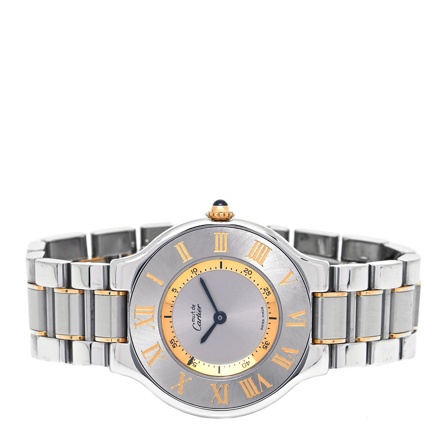 Cartier Stainless Steel 18K Yellow Gold 31mm Must De 21 Quartz Watch 2 of 4