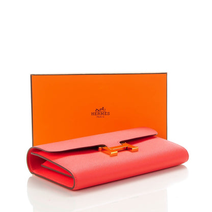 Hermes Epsom Constance Long Wallet Rose Jaipur 4 of 8
