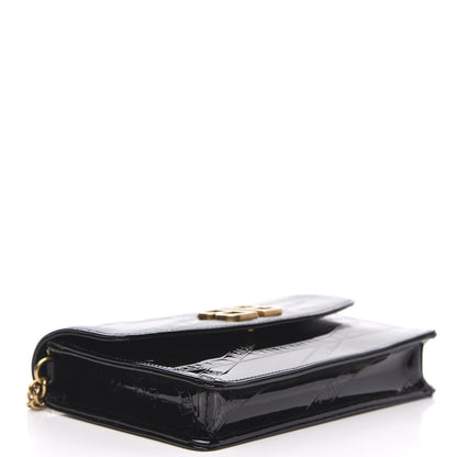 Balenciaga Patent Losange Monogram Embossed BB Wallet On Chain Black 4 of 10