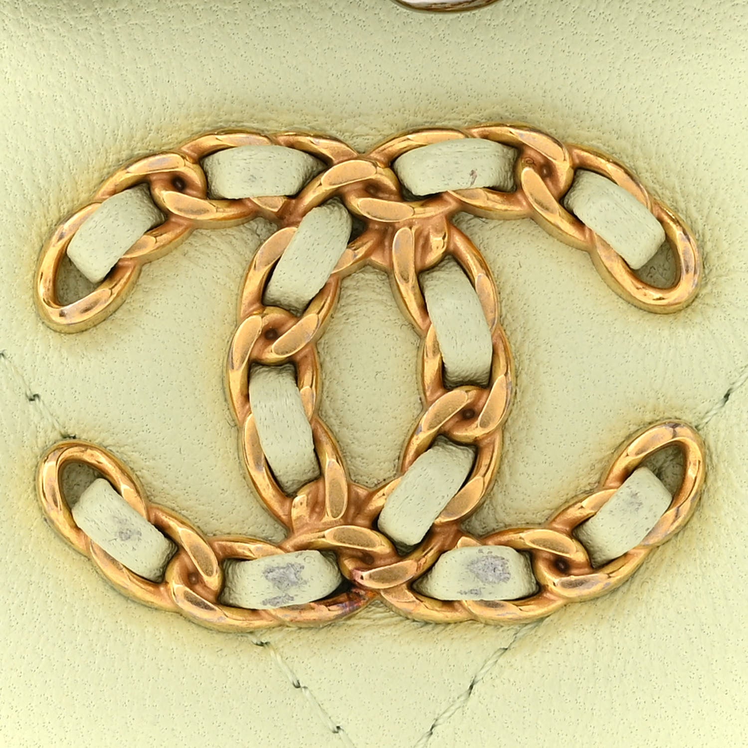 Chanel Lambskin Quilted Chanel 19 Clutch With Chain Light Green 13 of 14