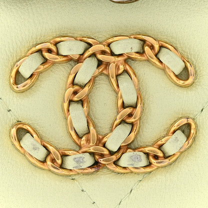 Chanel Lambskin Quilted Chanel 19 Clutch With Chain Light Green 13 of 14