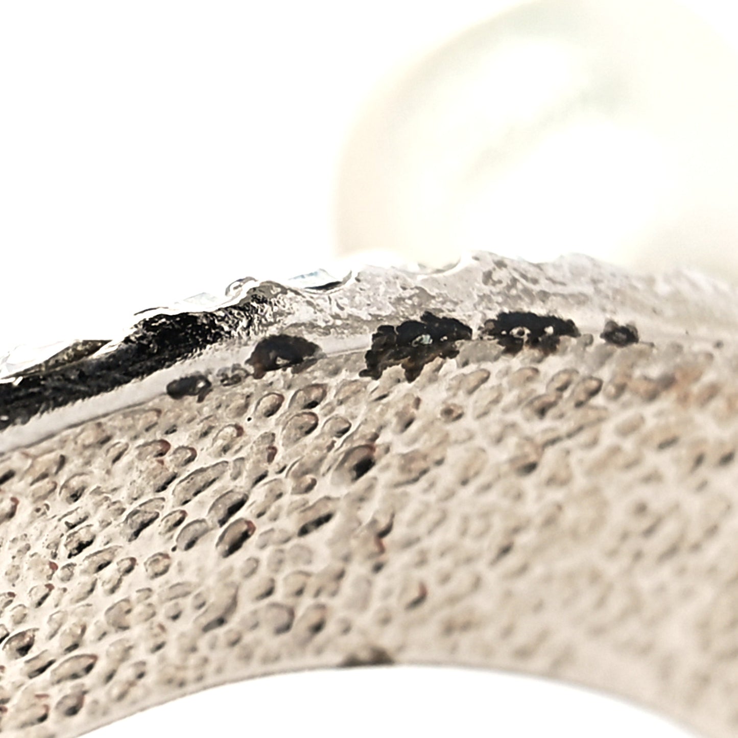 Pearl Crystal CC Mini Brooch Silver