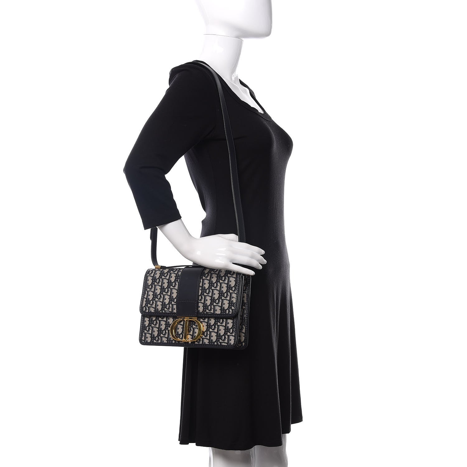 Christian Dior Oblique 30 Montaigne Flap Bag Blue 2 of 10