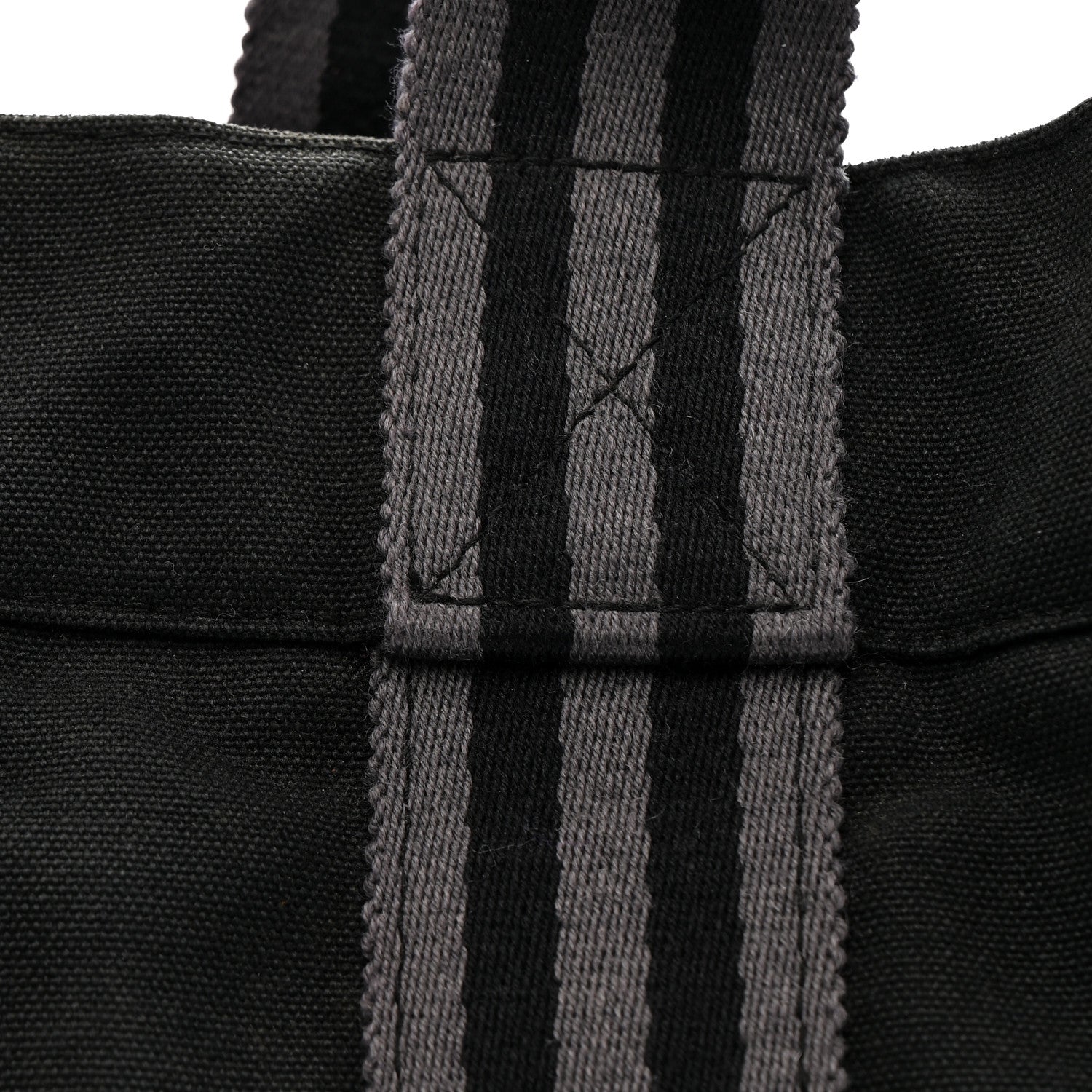 Hermes Canvas Herline MM Tote Black 10 of 12