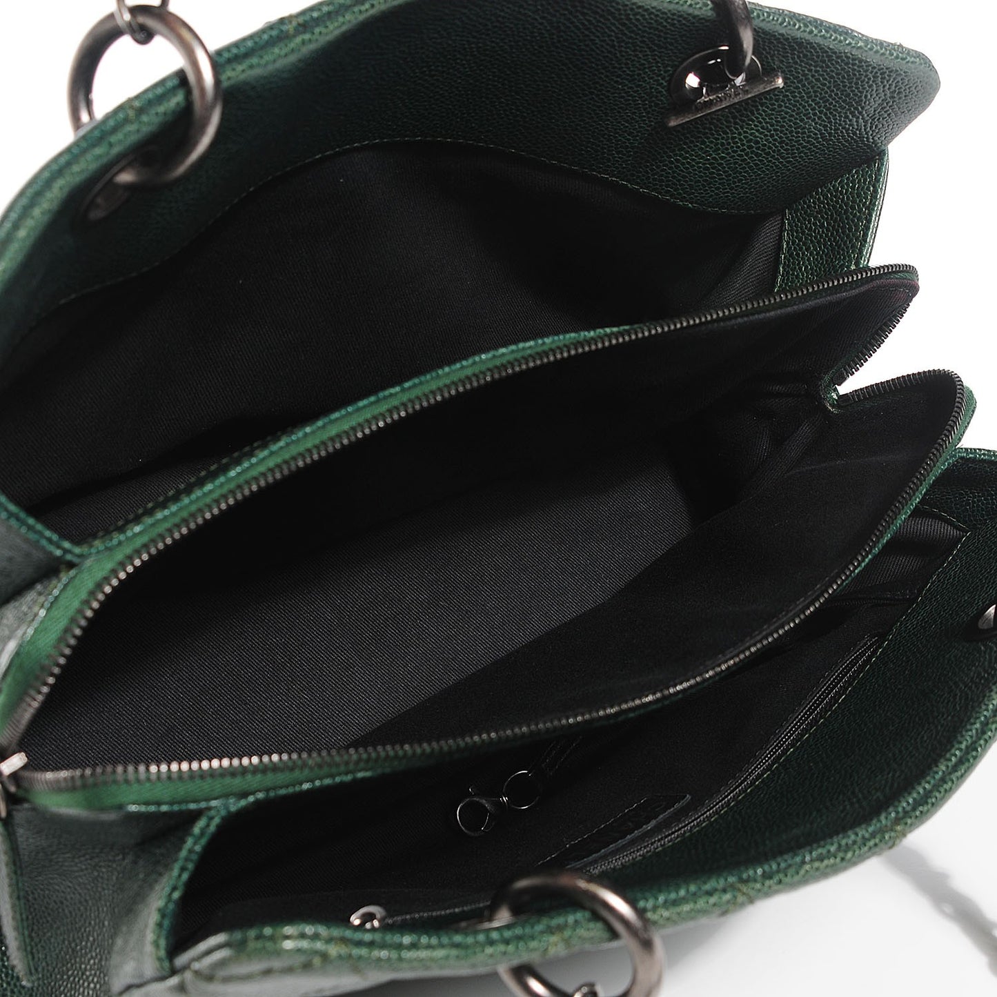 Caviar Chic Shopping Tote Dark Green