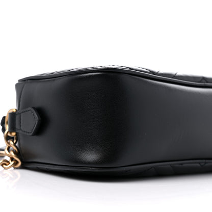 Gucci Calfskin Matelasse Small GG Marmont Chain Shoulder Bag Black 7 of 8