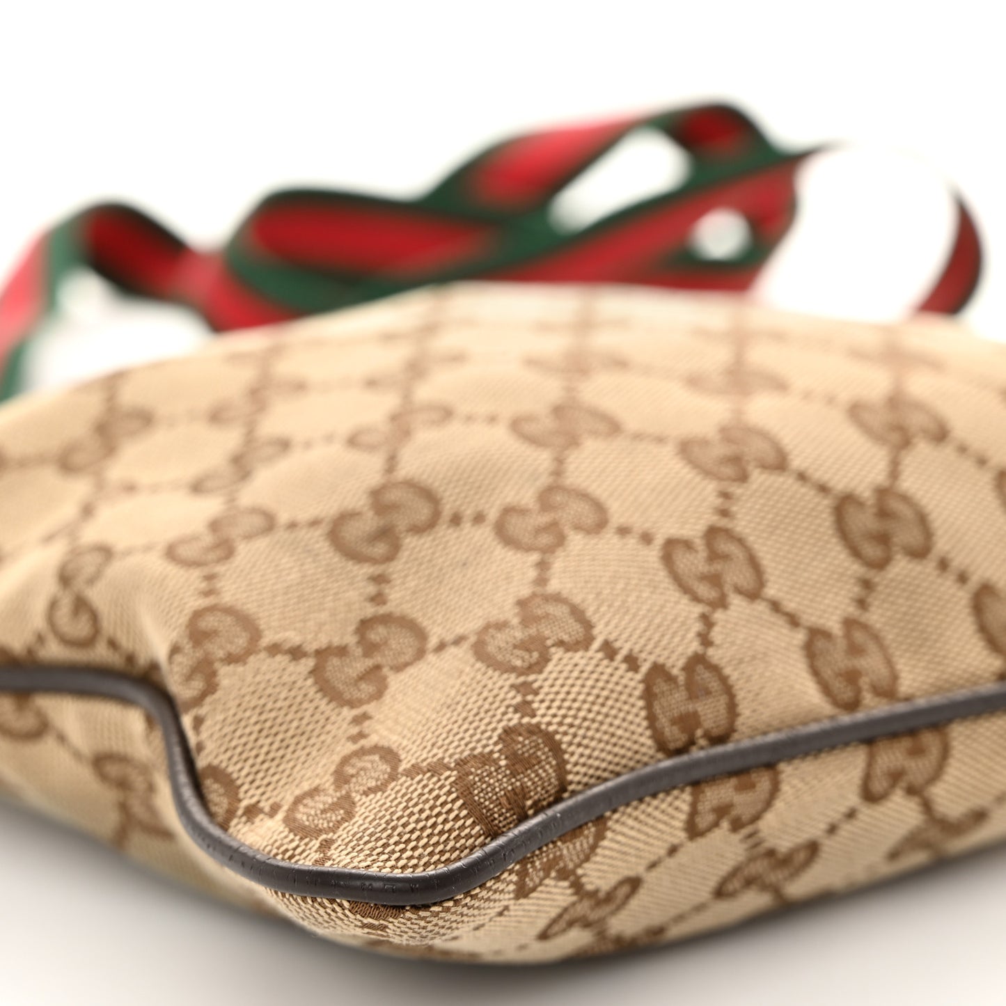 Monogram Web Small Flat Messenger Bag Brown