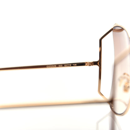 Gucci Oversized Round Sunglasses GG0252S Gold Brown 6 of 8