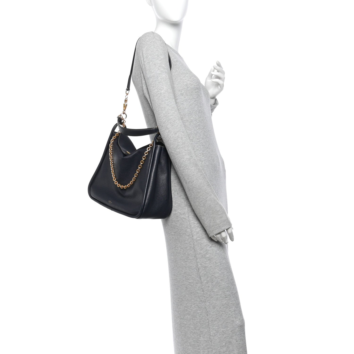 Mulberry Small Classic Grain Calfskin Leighton Midnight Blue 2 of 11