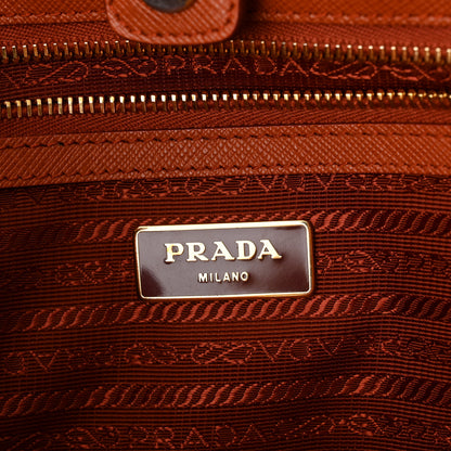 Prada Saffiano Lux Medium Tote Papaya 6 of 10
