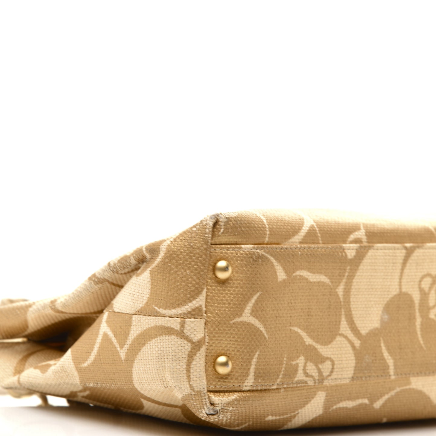 Canvas Camellia Printed Shoulder Bag Beige Grey