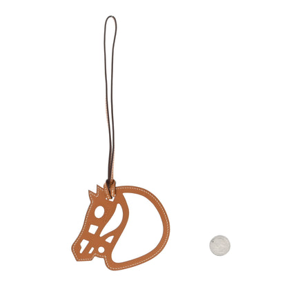 Hermes Swift Paddock Cheval Horse Bag Charm Natural Sable 2 of 4