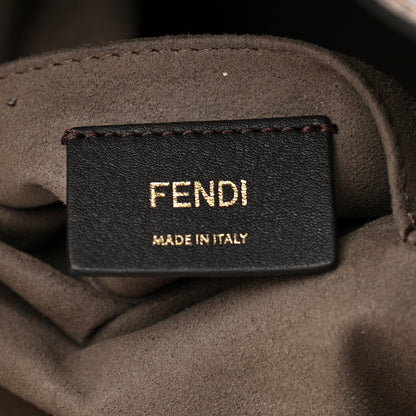 Fendi Vitello Grace F is Fendi Bi-Color FF 1974 Embossed Grande Mon Tresor Bucket Bag Maya Black Fragola 6 of 13