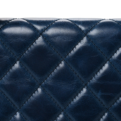 Chanel Glazed Calfskin Castle Rock Medium Flap Blue 8 of 10