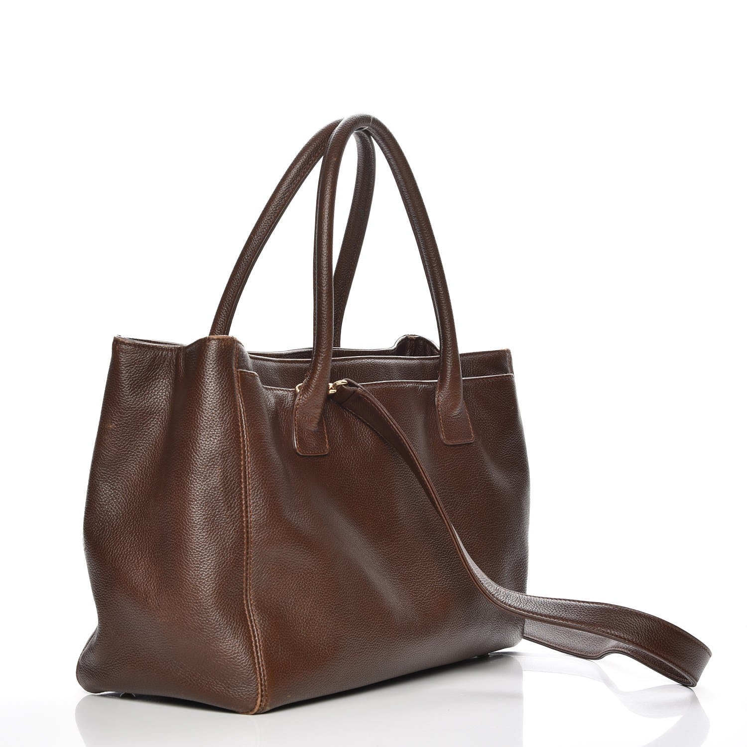 Chanel Calfskin Cerf Executive Shopper Tote Brown 4 of 12