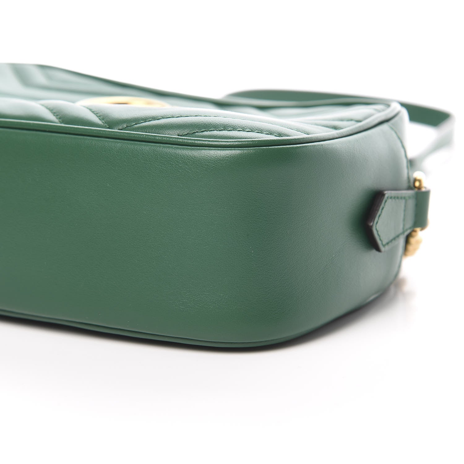 Gucci Calfskin Matelasse Small GG Marmont Chain Shoulder Bag Emerald Green 10 of 10