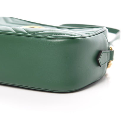 Gucci Calfskin Matelasse Small GG Marmont Chain Shoulder Bag Emerald Green 10 of 10