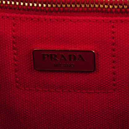 Prada Canapa Logo Shopping Tote Rosso 8 of 10