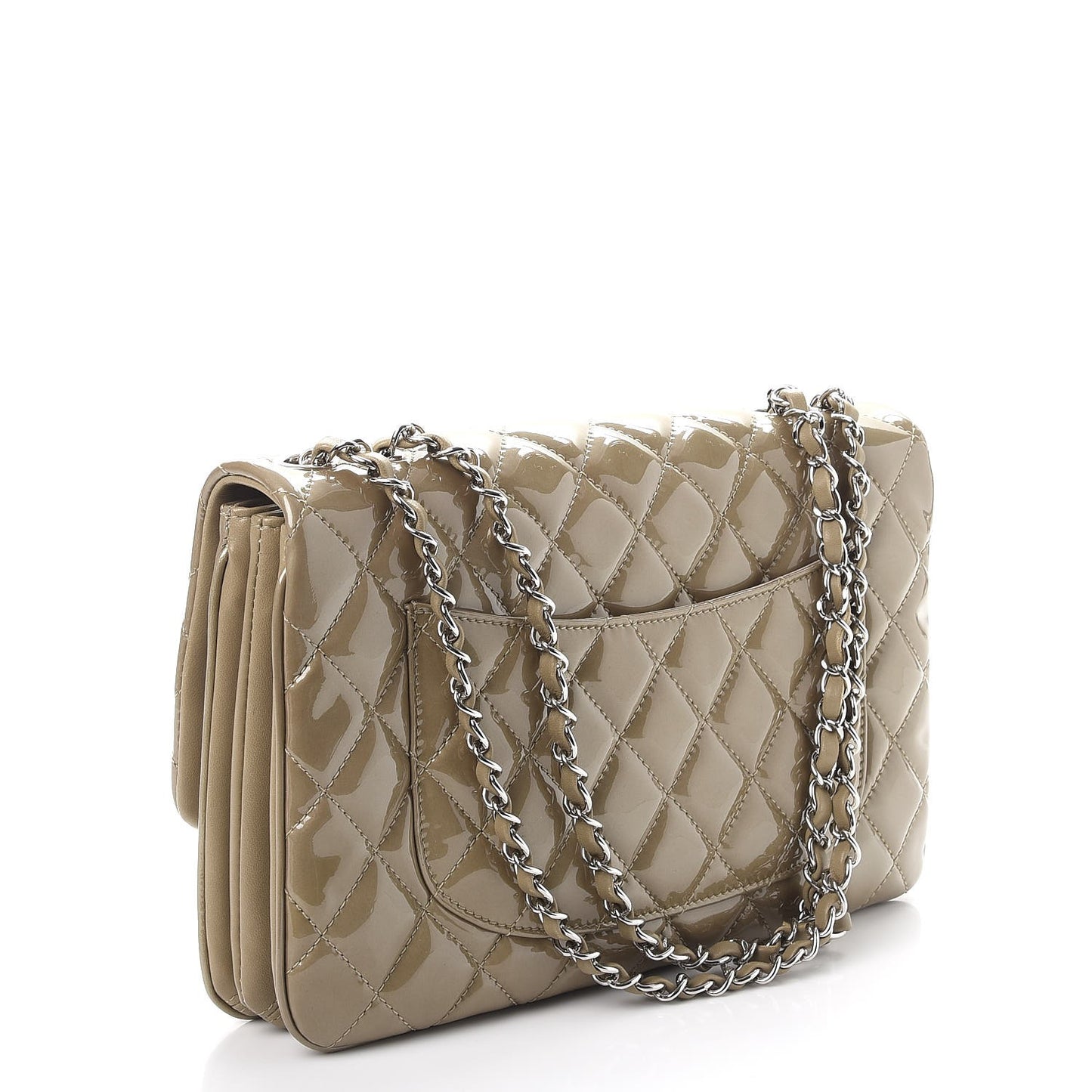 Patent Quilted 3 Jumbo Flap Light Brown