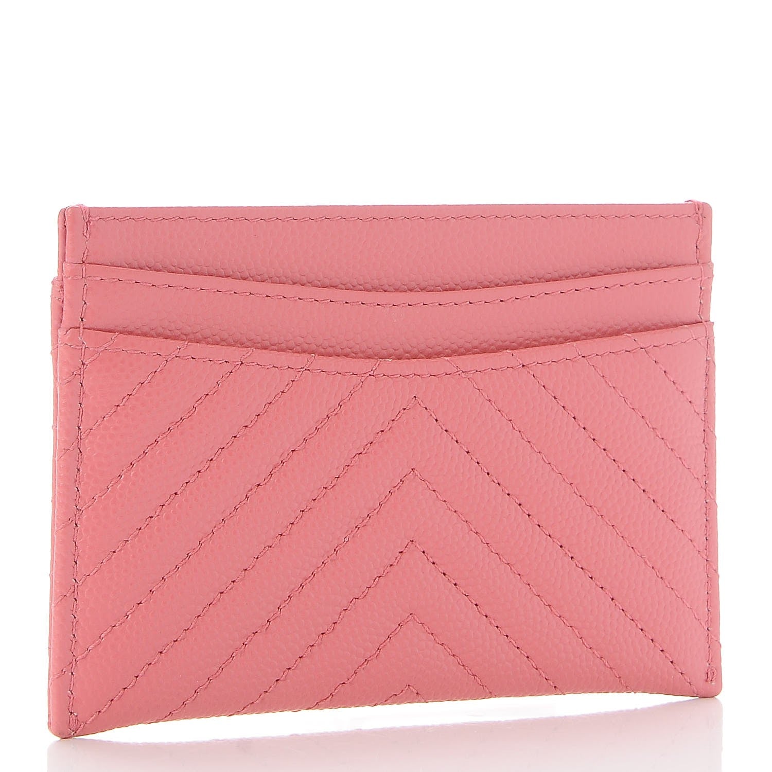 Chanel Caviar Chevron Quilted Card Holder Pink 3 of 9
