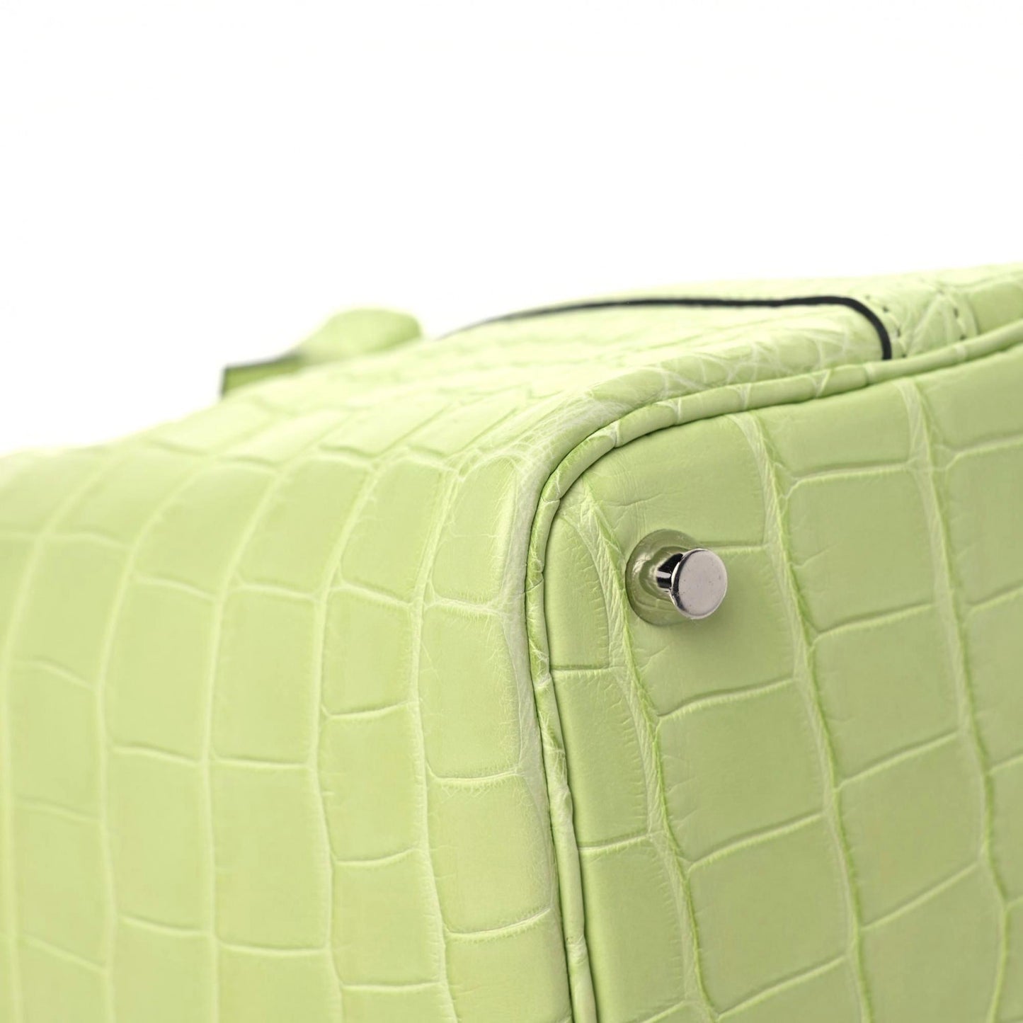 Matte Alligator Picotin Lock 18 Jaune Bourgeon