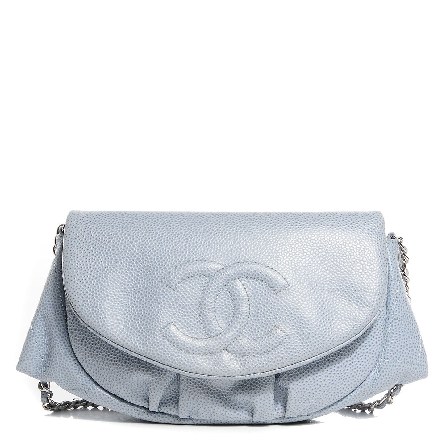 Caviar Half Moon Wallet On Chain WOC Light Blue