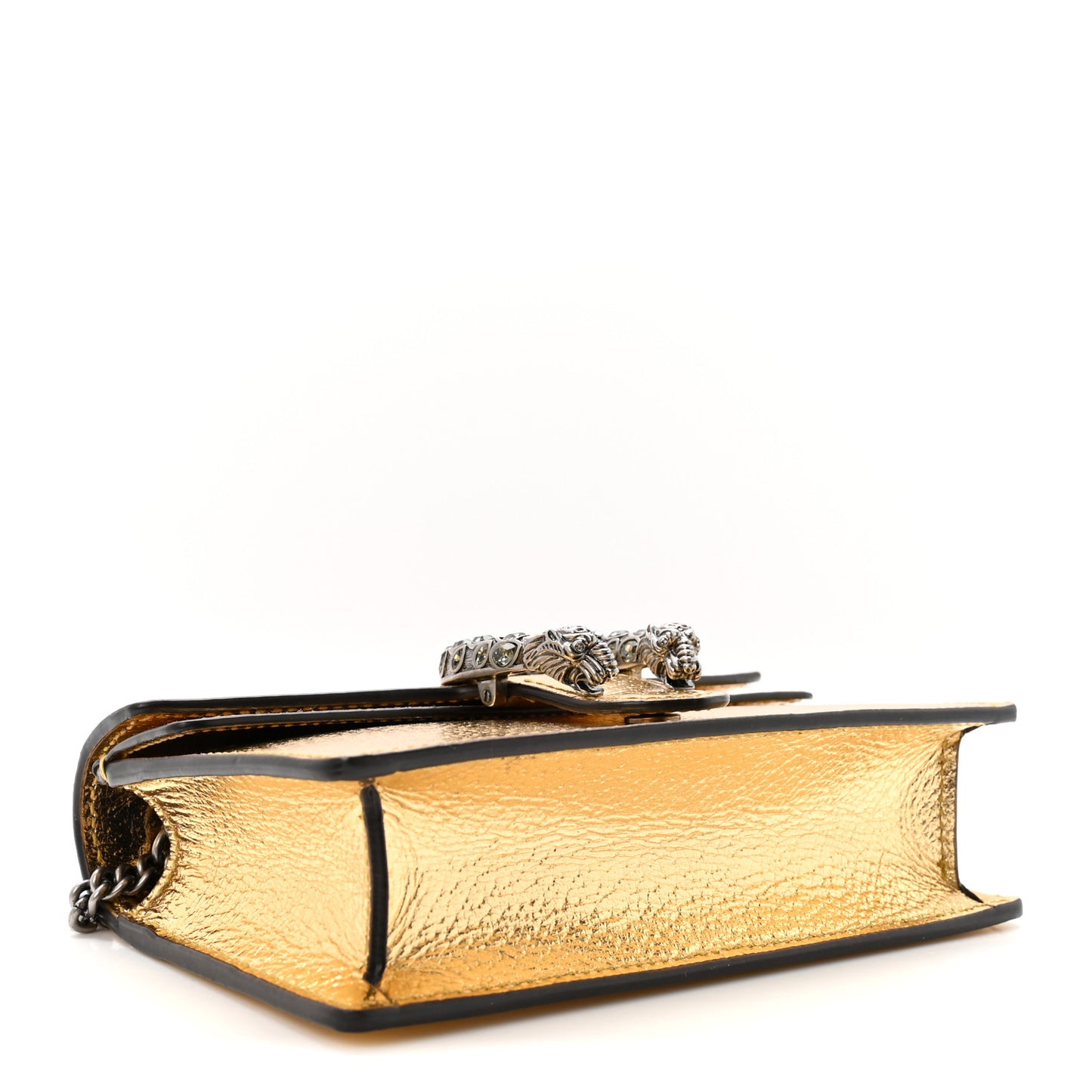Metallic Calfskin Super Mini Dionysus Shoulder Bag Gold