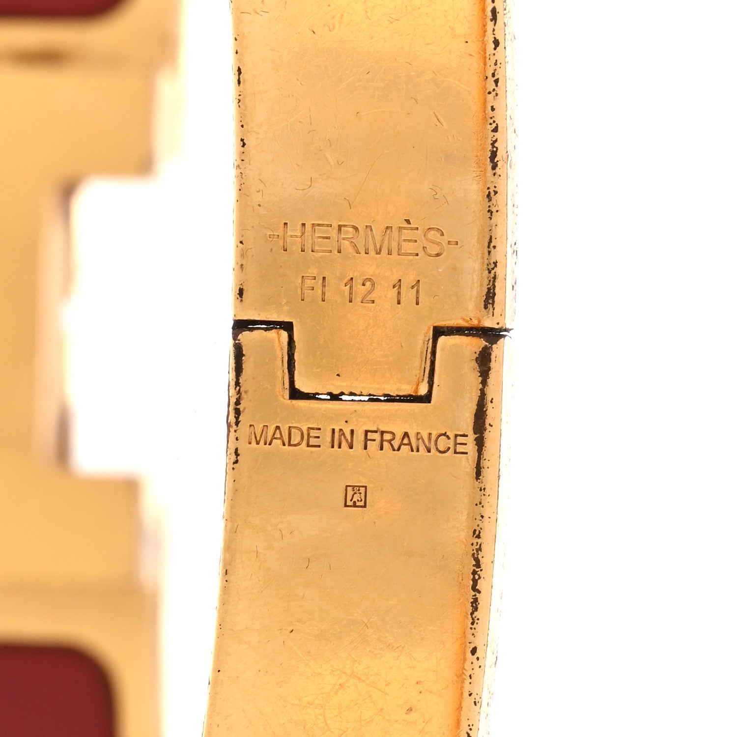 Hermes Matte Enamel Narrow Clic Clac HH Bracelet T4 Rouge H 4 of 5