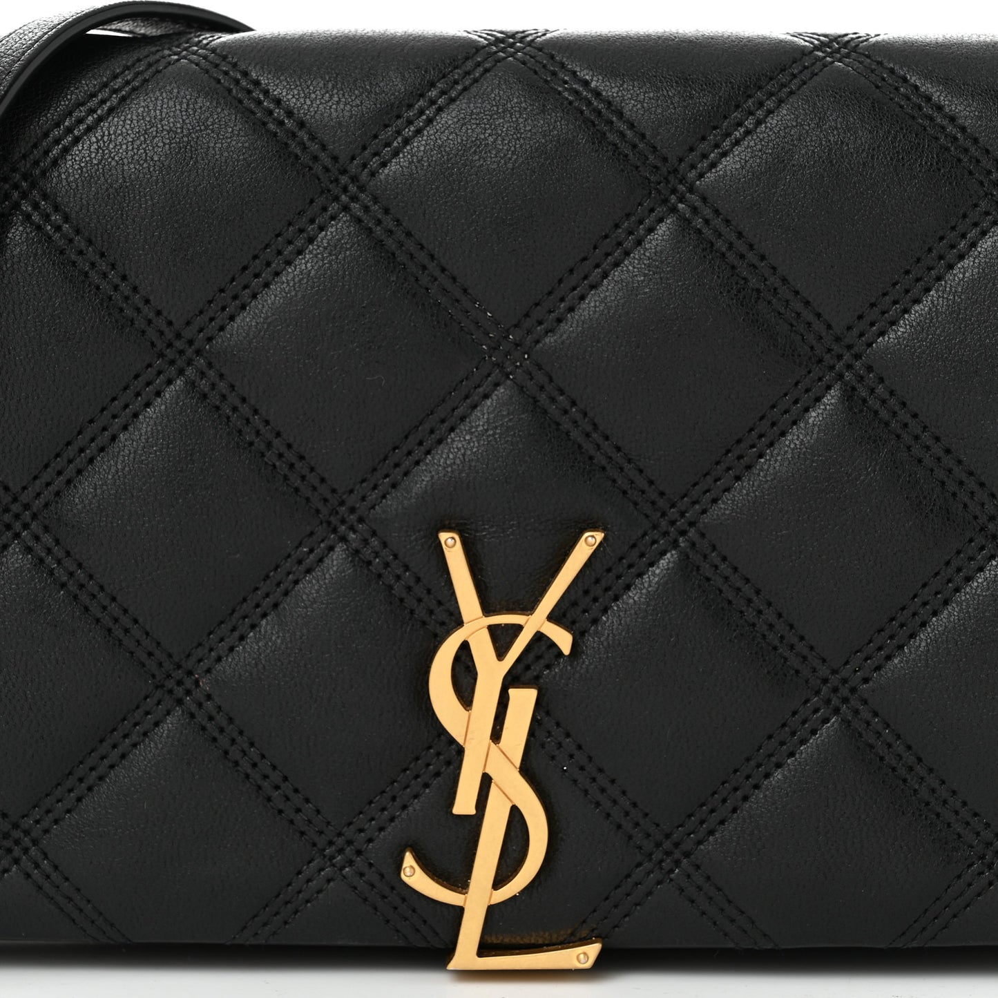 Lambskin Diamond Quilted Becky Chain Wallet Black