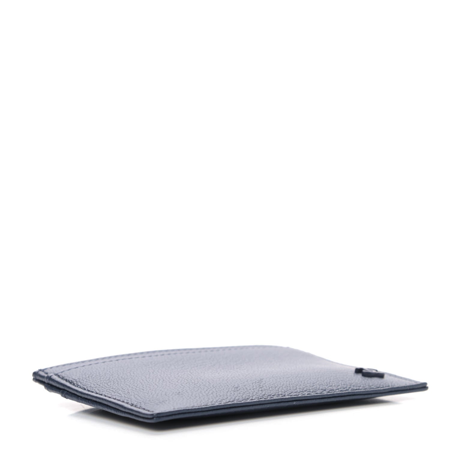 Chanel Grained Calfskin CC Card Holder Navy Blue 3 of 4