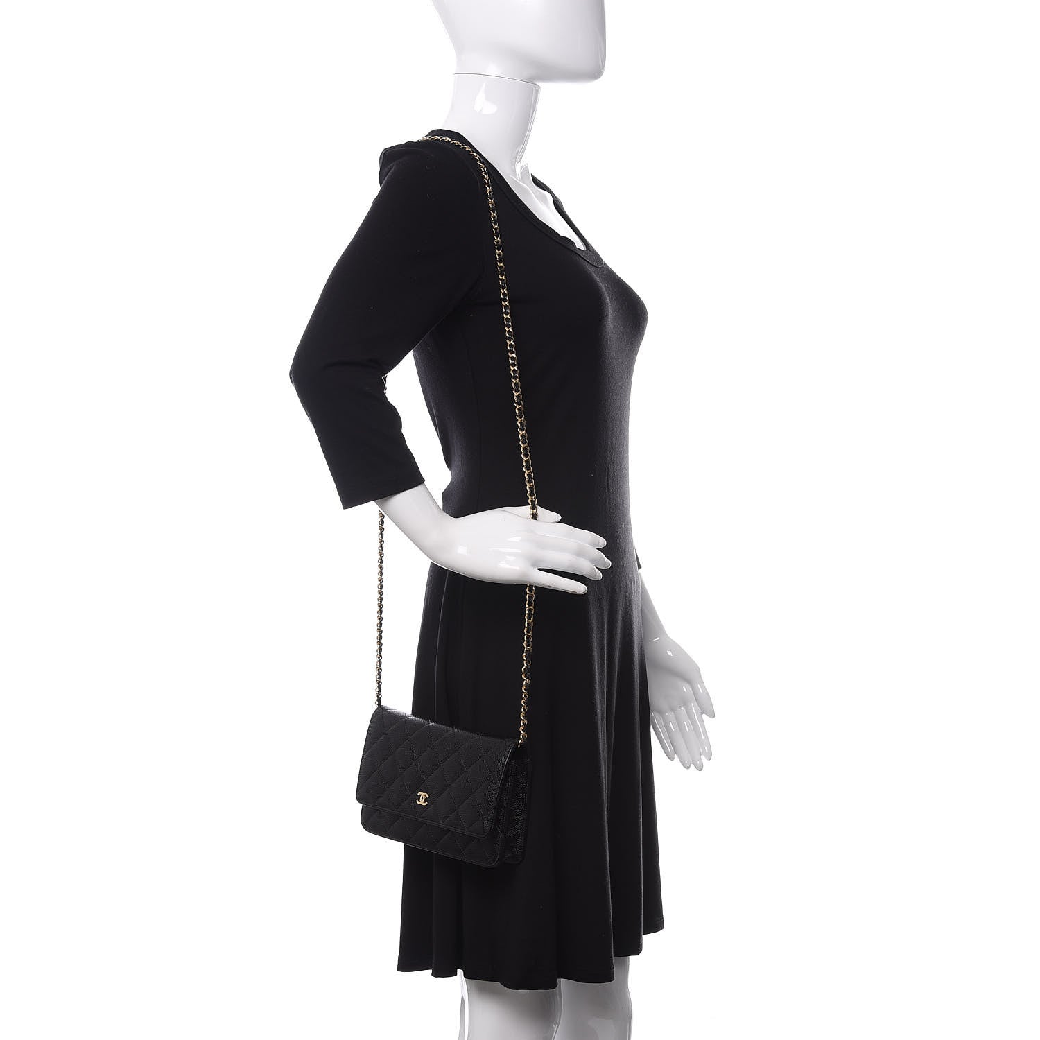 Chanel Caviar Quilted Wallet On Chain WOC Black 2 of 10