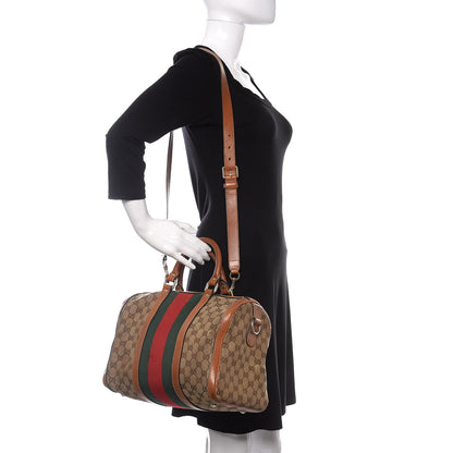 Gucci Monogram Vintage Web Medium Boston Tobacco 2 of 20