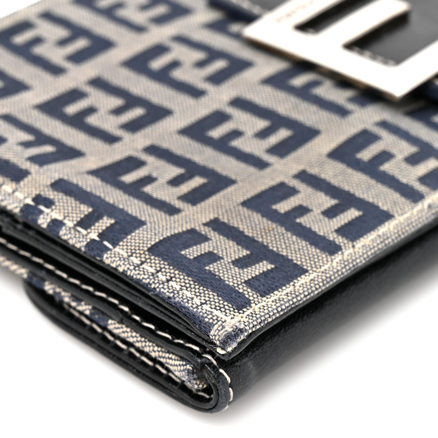 Fendi Zucchino Forever Continental Wallet Navy 12 of 12