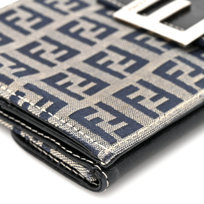 Fendi Zucchino Forever Continental Wallet Navy 12 of 12