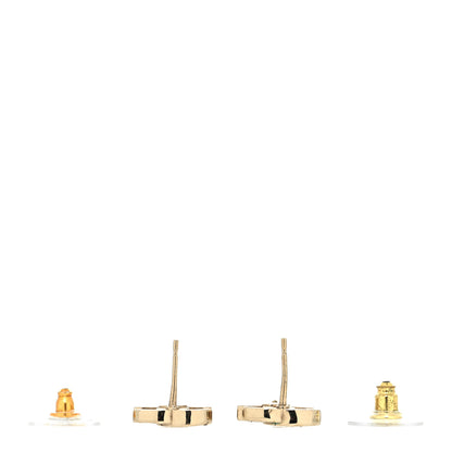 Chanel Metal Crystal CC Chain Cuff Earrings Gold 3 of 4