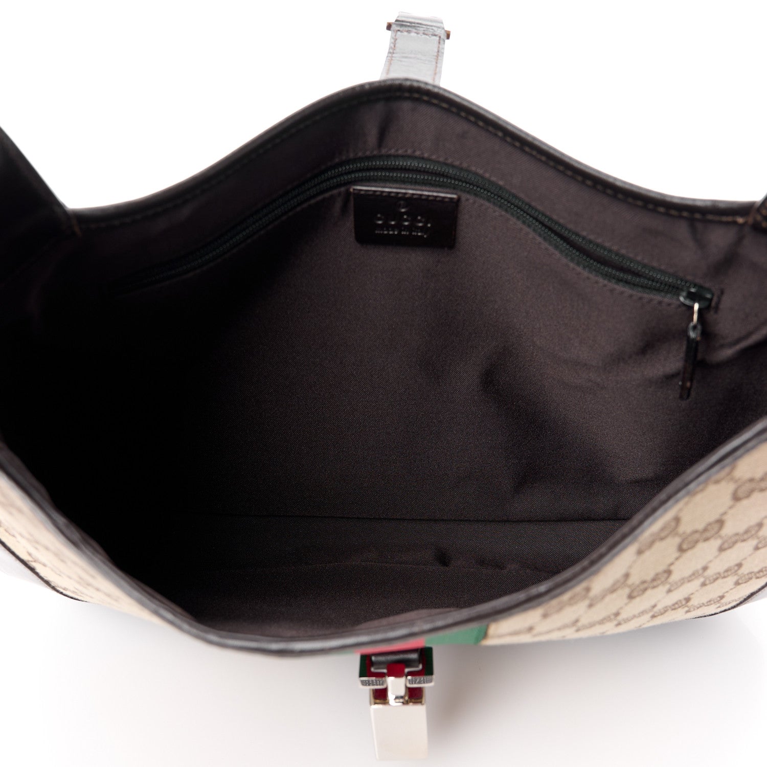Gucci Monogram Web Jackie O Hobo Dark Brown 5 of 12