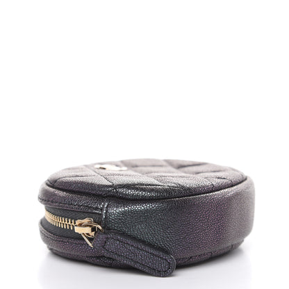 Chanel Iridescent Caviar Quilted Zip Around Classic Coin Purse Black 4 of 8