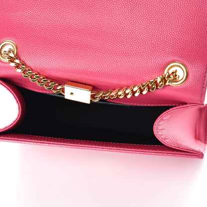 Saint Laurent Grain De Poudre Small Monogram Kate Satchel Fuchsia 5 of 12