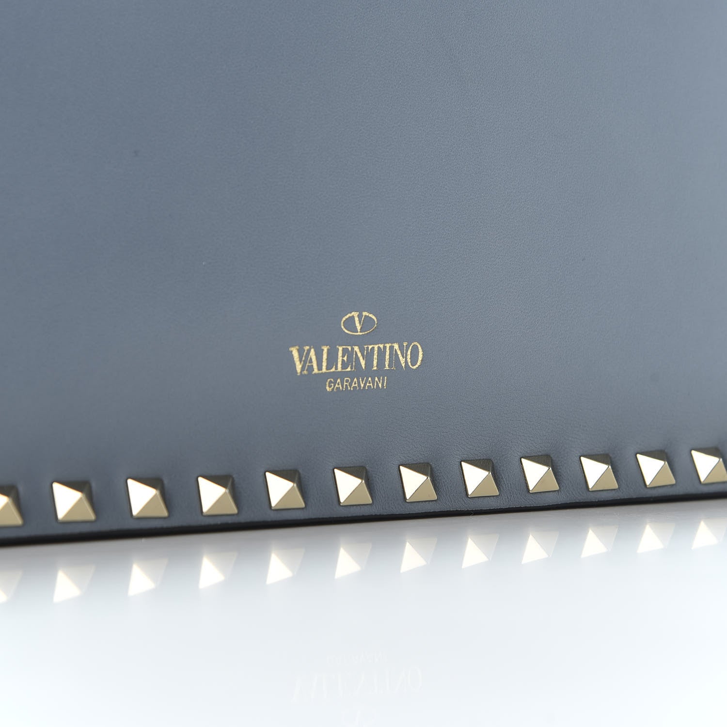 Valentino Garavani Nappa Rockstud Wristlet Clutch Grey 9 of 9