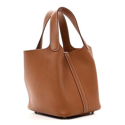 Hermes Taurillon Clemence Picotin Lock 18 PM Gold 3 of 11
