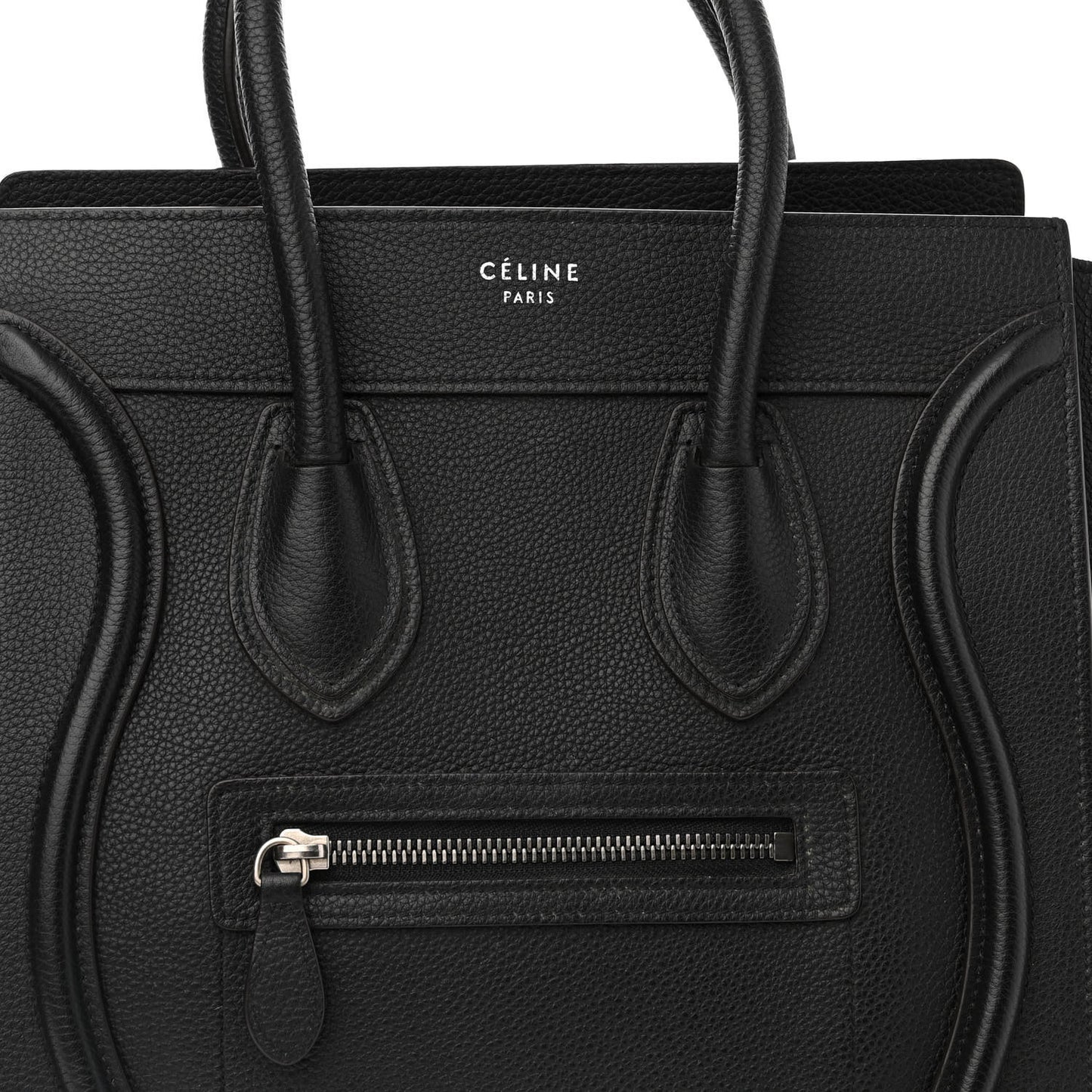 Drummed Calfskin Micro Luggage Black