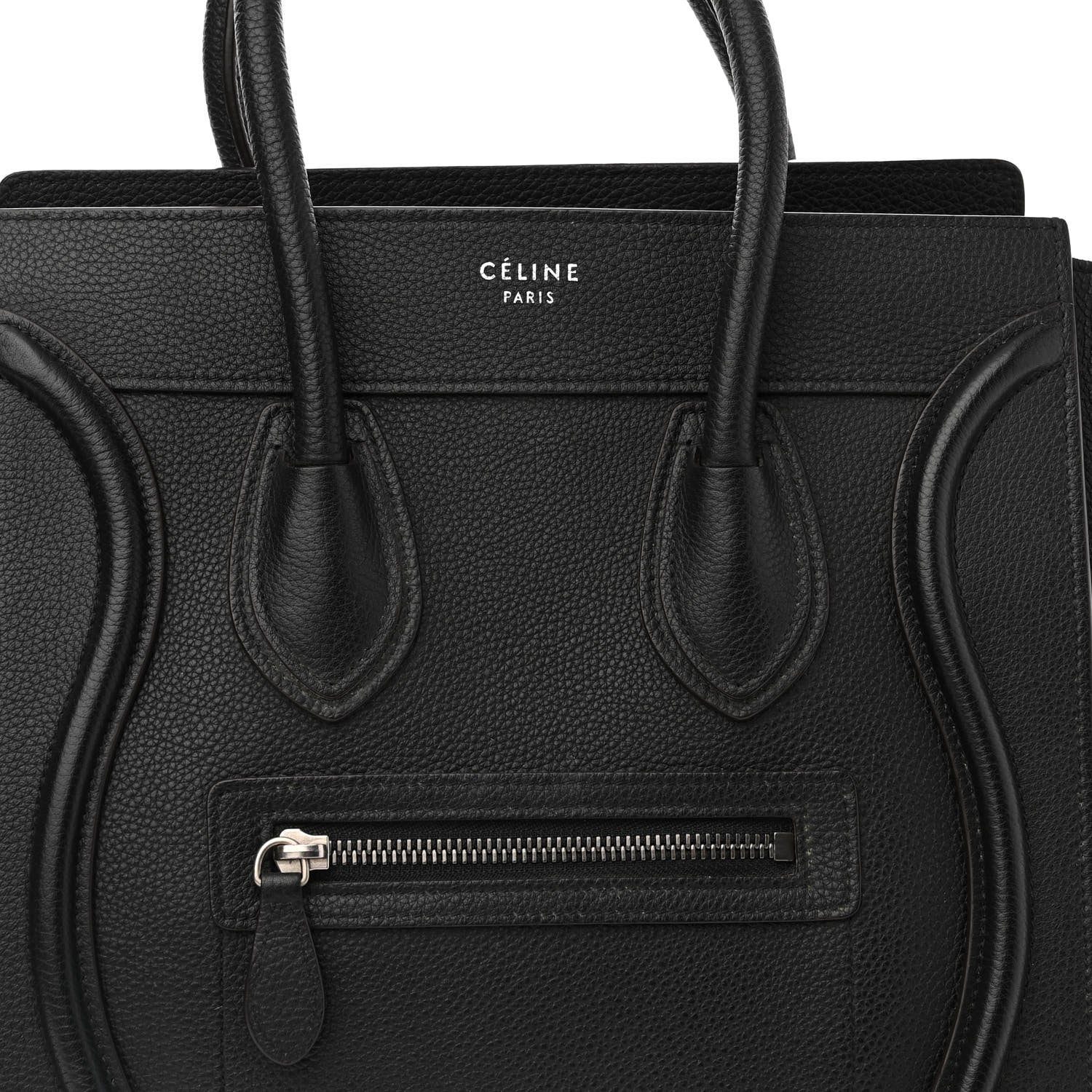 Celine Drummed Calfskin Micro Luggage Black 8 of 12