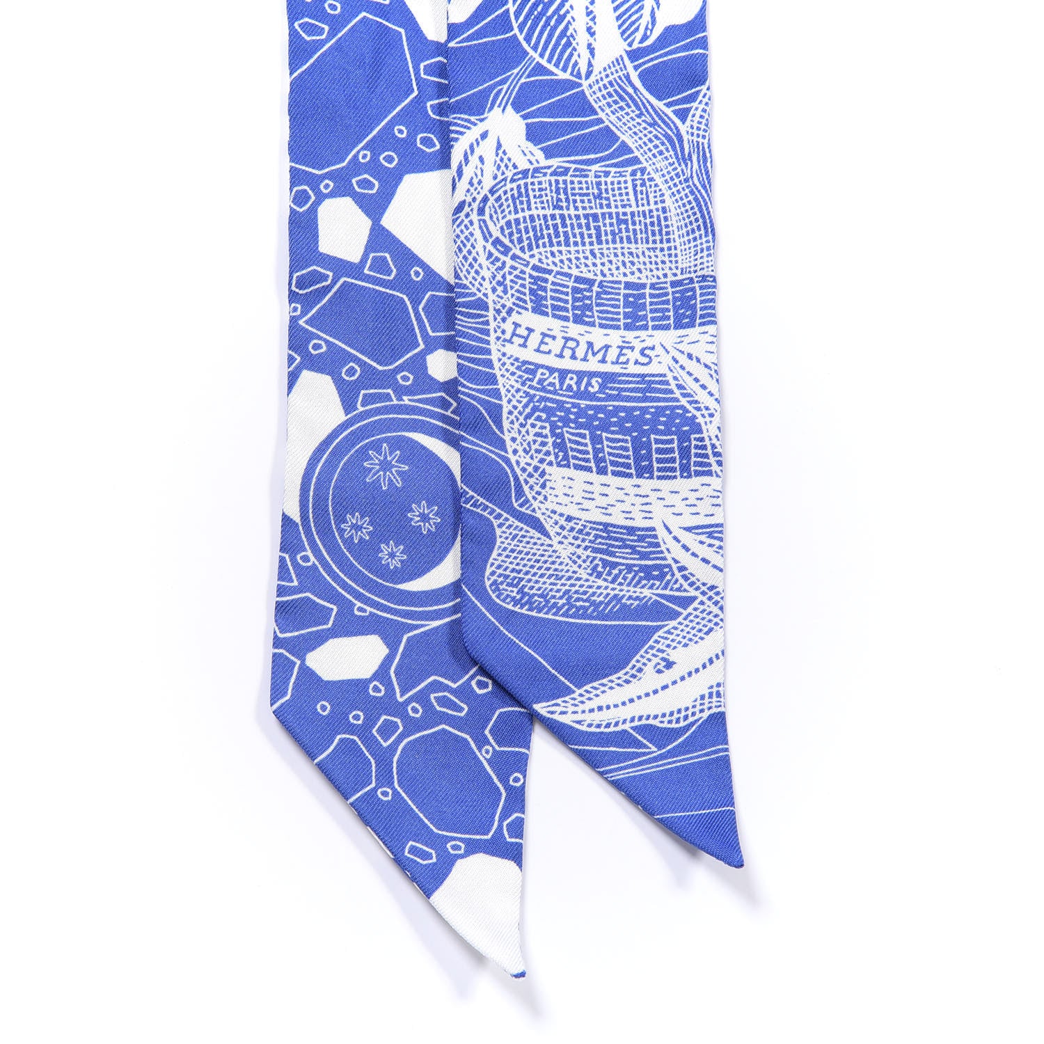 Hermes Silk La Danse Des Amazone Twilly Bleu Moyen White 6 of 8