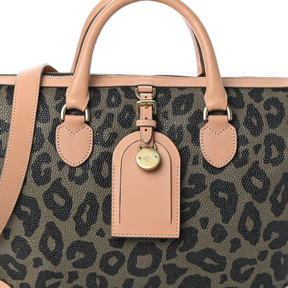 Mulberry Birds Nest Scotchgrain Leopard Print Clipper Holdall Black 7 of 9