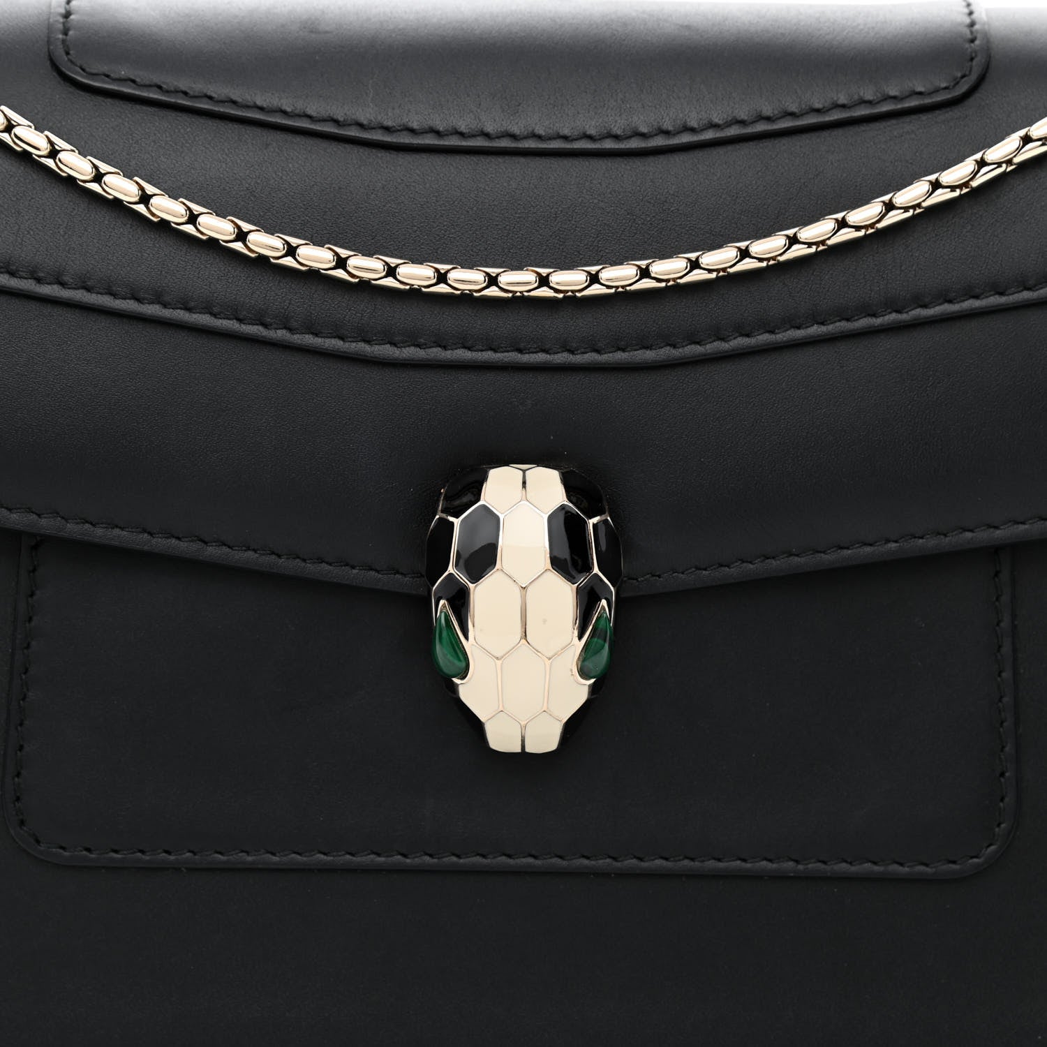 Bulgari Calfskin Serpenti Forever Shoulder Bag Black 8 of 11