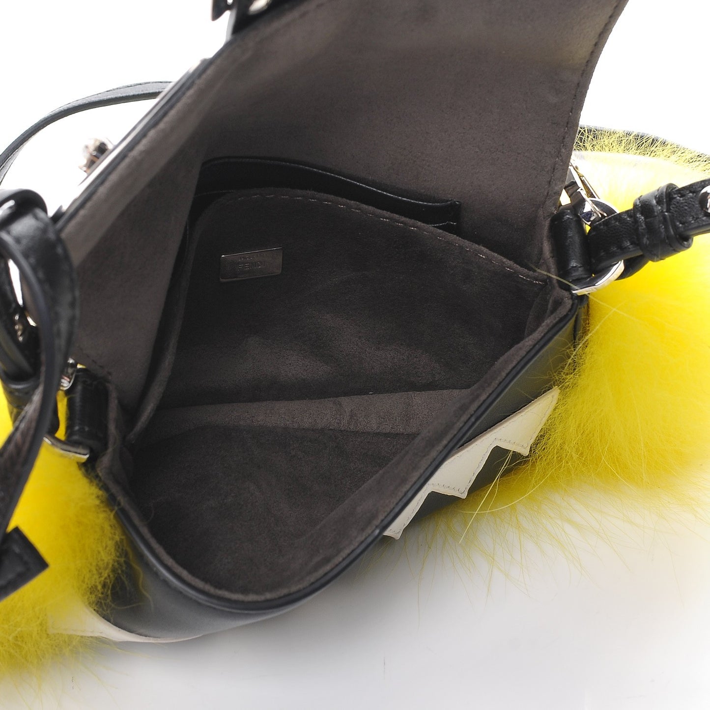 Nappa Fox Fur Monster Micro Baguette Black