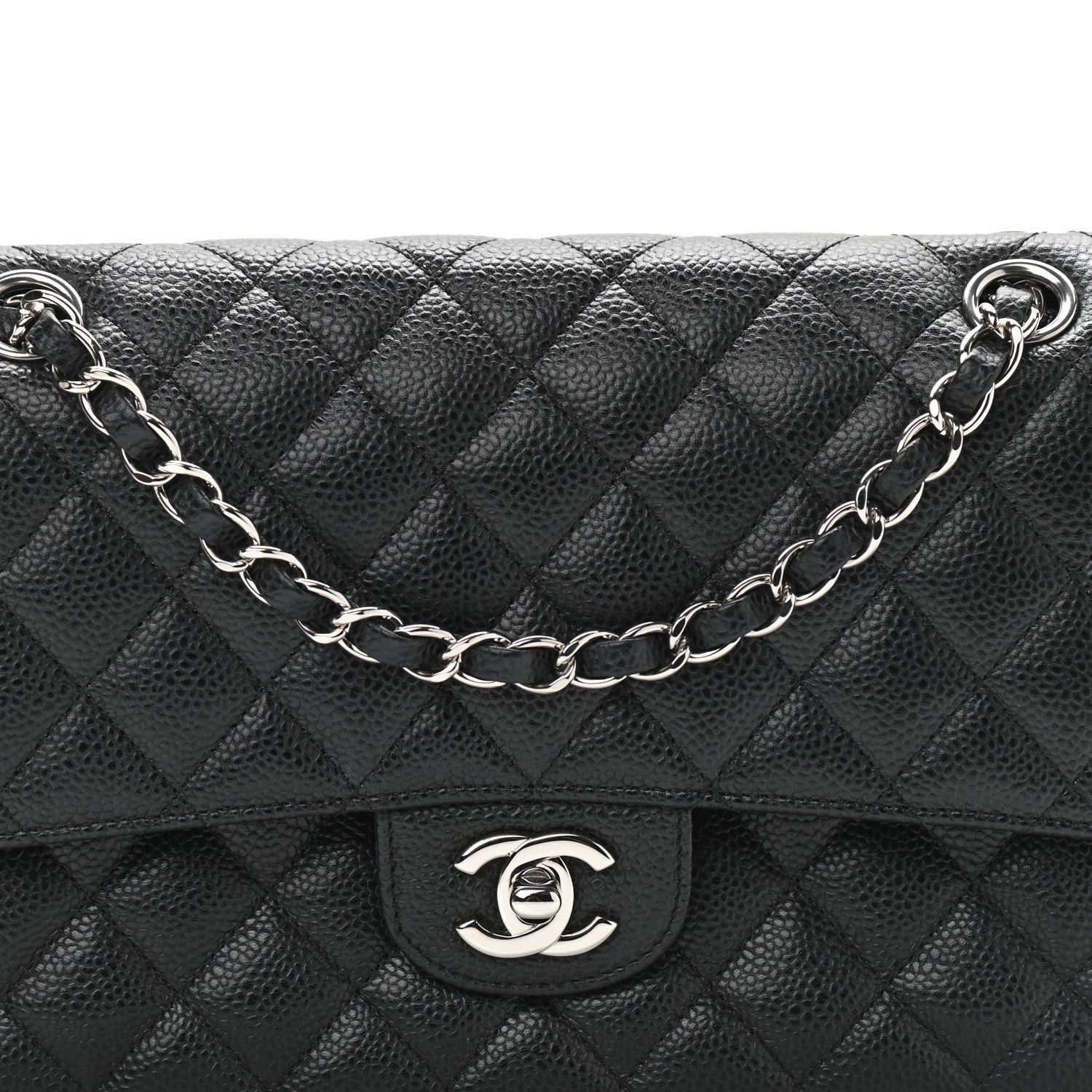 Chanel Caviar Quilted Medium Double Flap Black 8 of 11