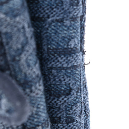 Christian Dior Oblique Embroidered Saddle Bag Denim Blue 11 of 11