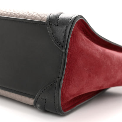 Celine Bullhide Calfskin Nubuck Nano Tri-Color Luggage Ruby 9 of 12